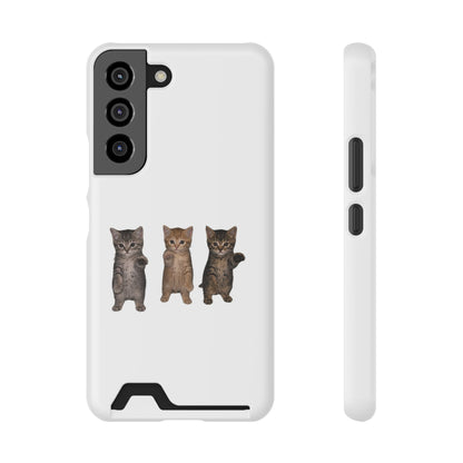 Cute Trio Kittens Phone Case with Card Holder
