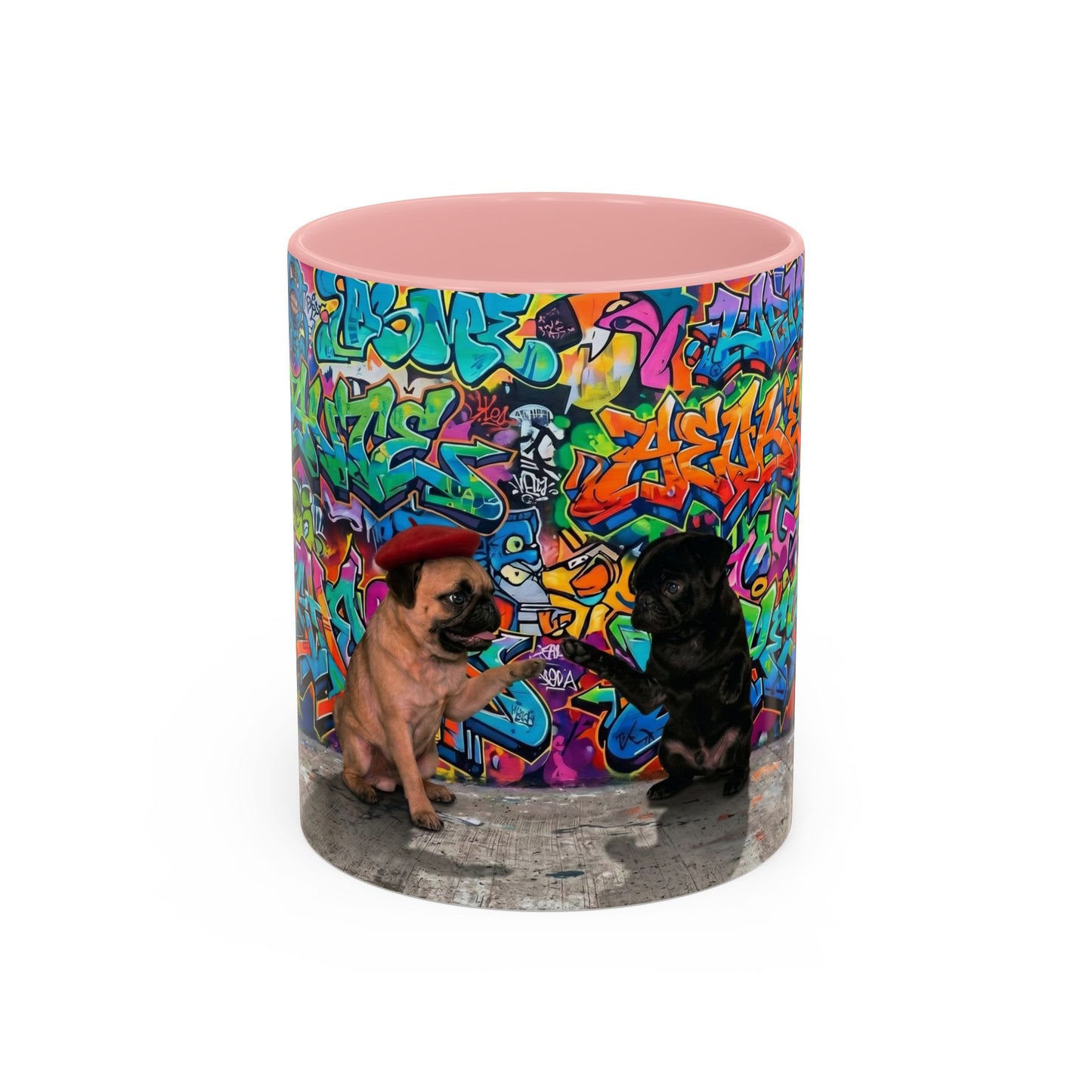 Graffiti Pug Coffee Mug — Colorful Street Art Accent Mug (11/15oz)