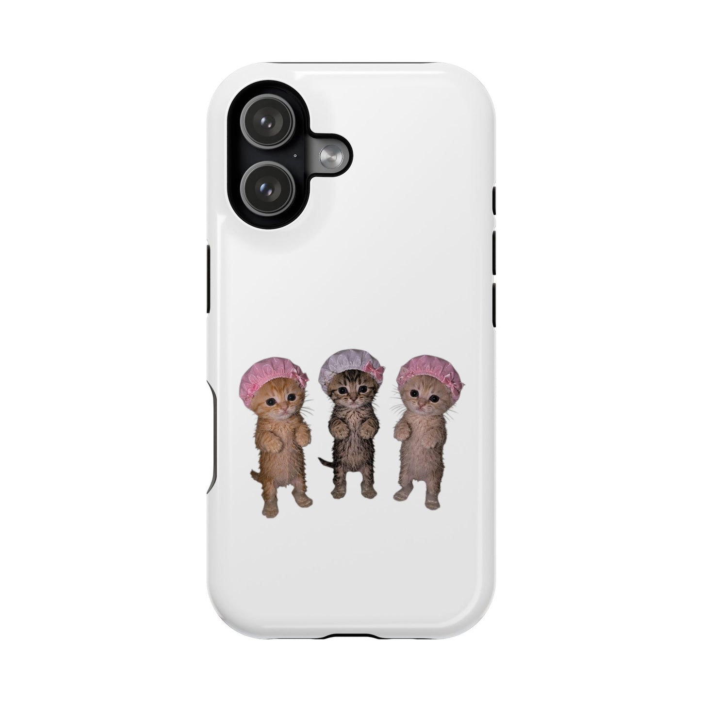 Cute Standing Kittens with Shower Caps  Phone Case