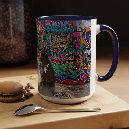 Graffiti Pets Coffee Mug — Colorful Street Art Dog & Cat Accent Mug (11/15oz)