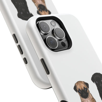 Cute Standing Pug Duo Magnetic Impact-Resistant Phone Case