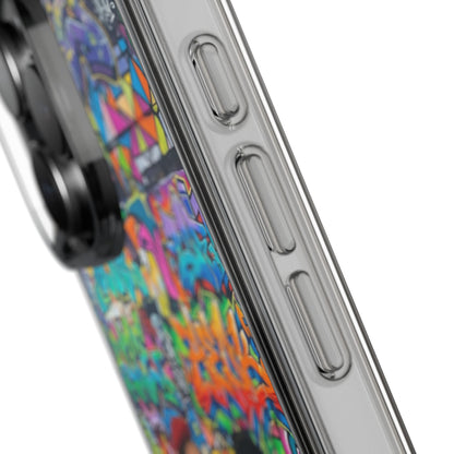 Clear Phone Case — Colorful Graffiti Pugs Design