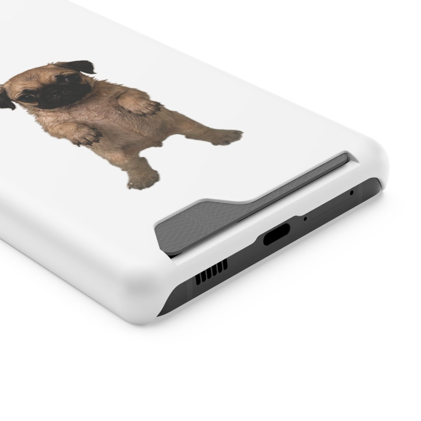 Cute Standing  Pug Card Holder Phone Case
