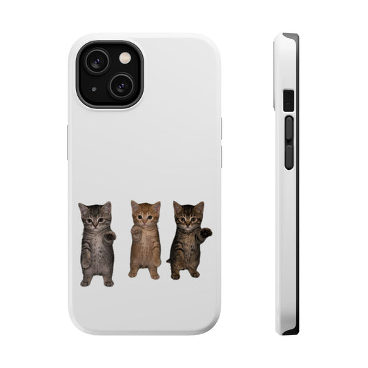 Cute Standing Trio Kittens Dancing Magnetic Impact-Resistant Phone Case