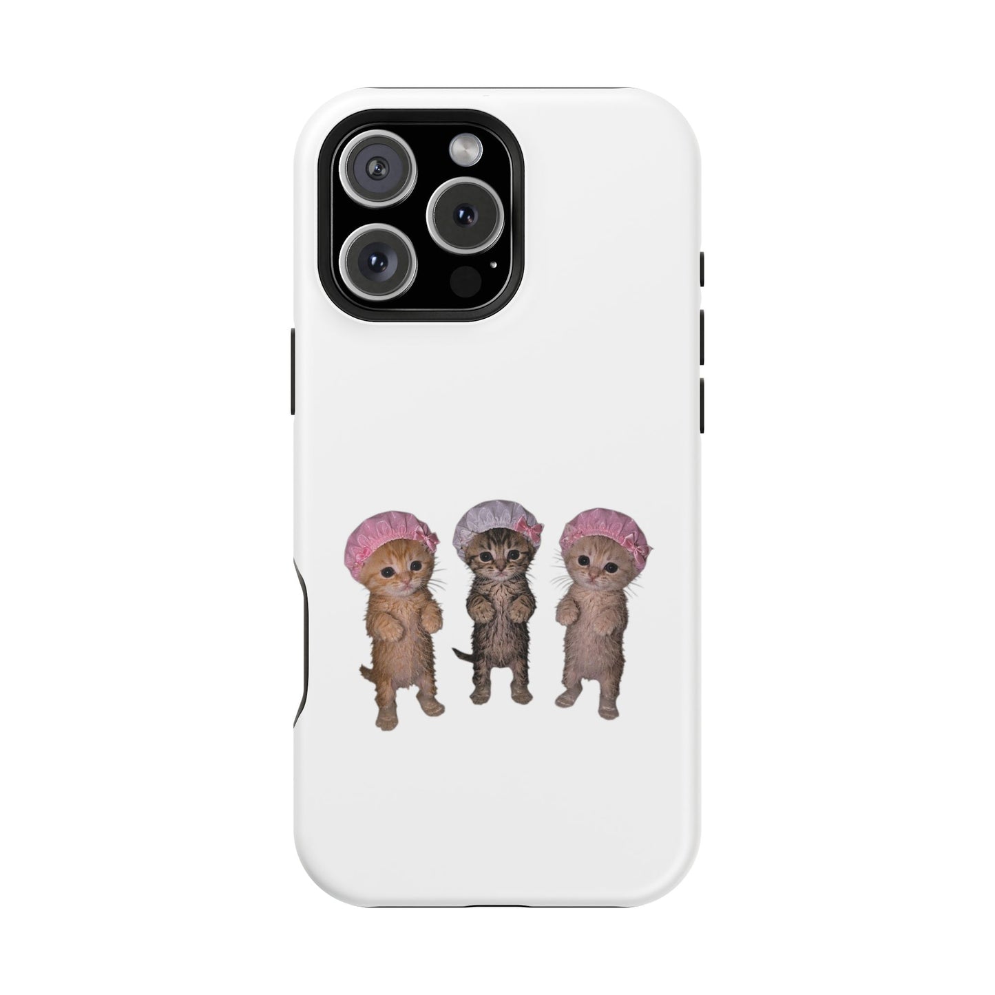Cute Standing Kittens with Shower Caps  Phone Case