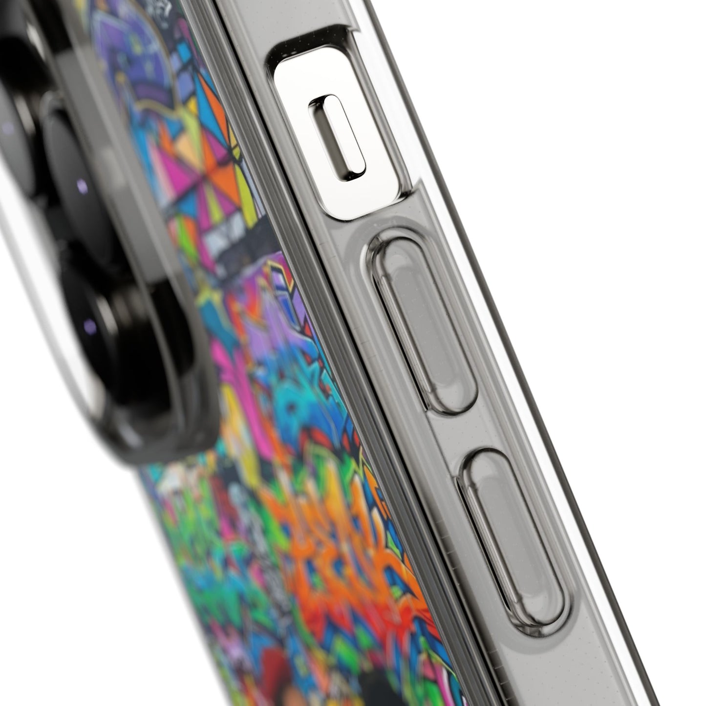 Clear Phone Case — Colorful Graffiti Pugs Design