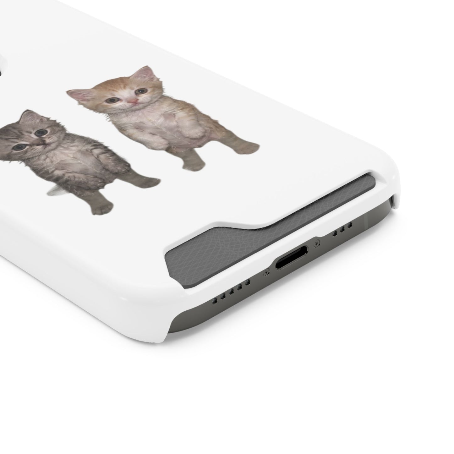 Duo Cute Kitten Phone Case with Card Holder