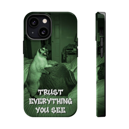 Phone Case 'Trust Everything You See' Green Dog Photo Magnetic Impact-Resistant Case