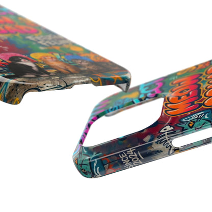 Meow Squad Graffiti Phone Case — Colorful Cat Crew Slim Case