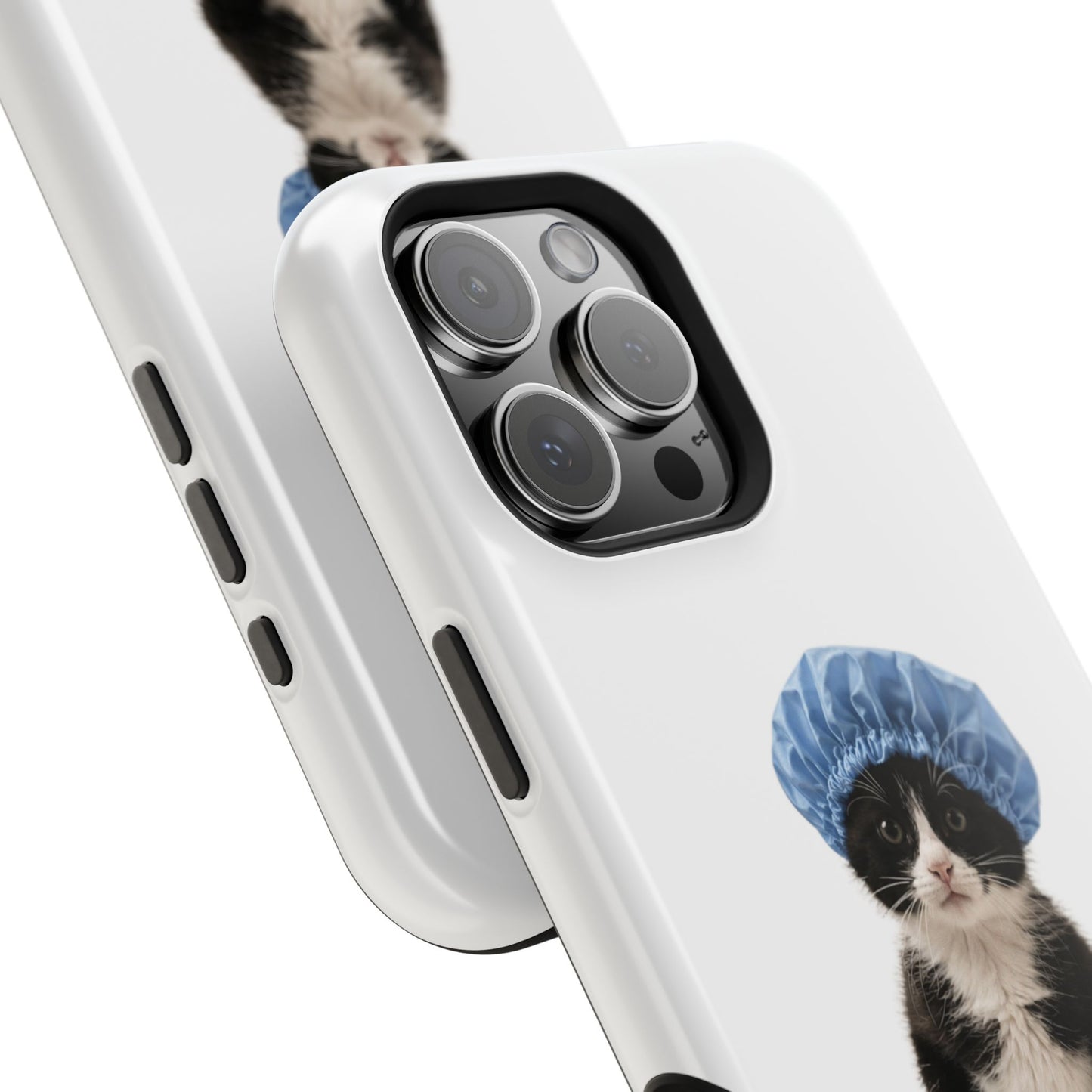 Cute Cat in Shower Cap Magnetic Impact-Resistant Phone Case