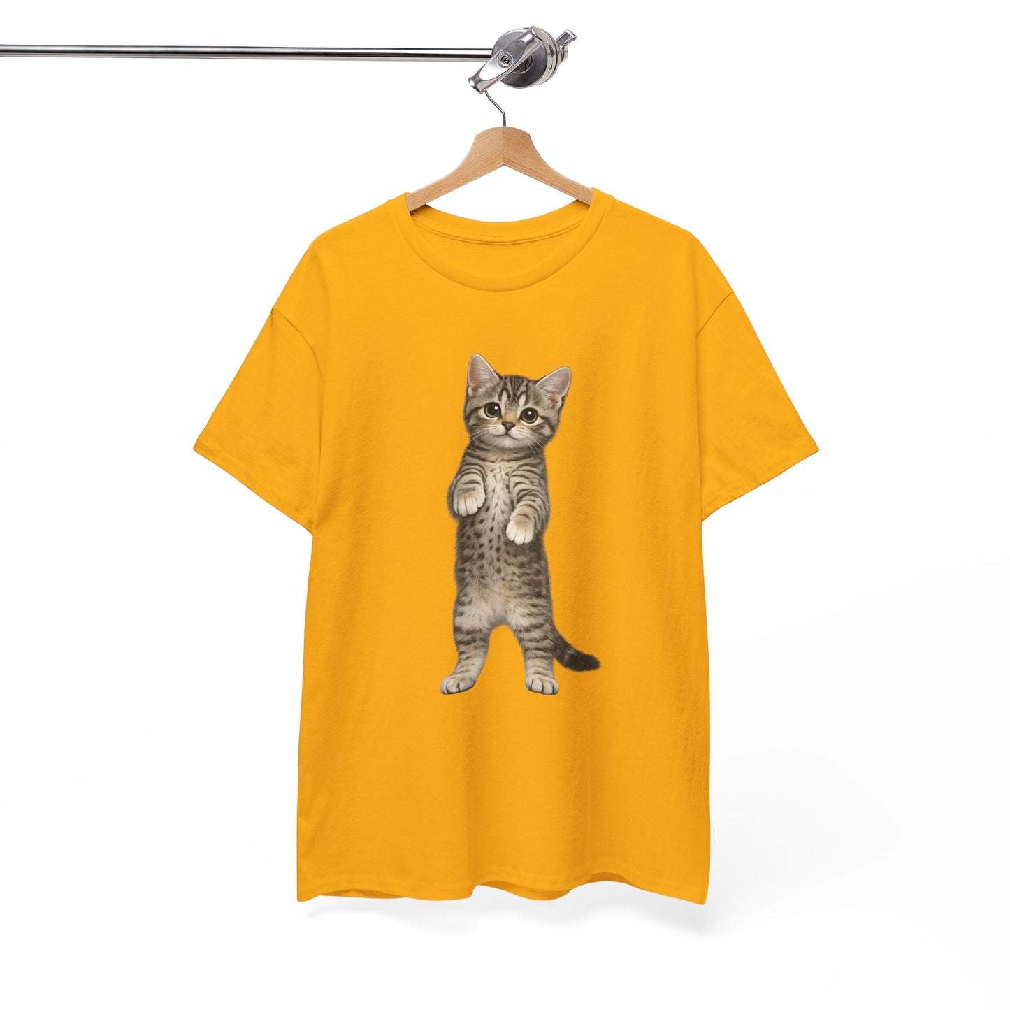 Standing Tabby Kitten T-Shirt — Cute Cat Graphic Tee for Cat Lovers