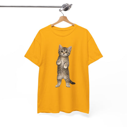 Standing Tabby Kitten T-Shirt — Cute Cat Graphic Tee for Cat Lovers