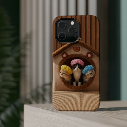 Cute Kittens in Cozy House Phone Case — Magnetic Impact-Resistant Case