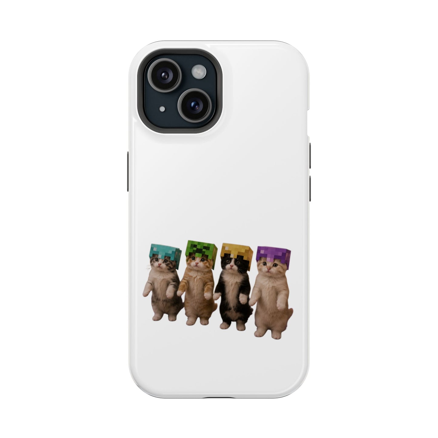 Dancing Kittens Minecraft Helmet Magnetic Impact-Resistant Phone Case