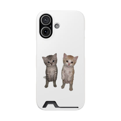 Duo Cute Kitten Phone Case with Card Holder