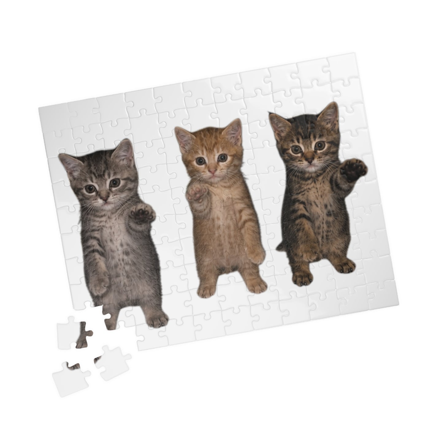 Cute Standing Trio Kittens Dancing Jigsaw Puzzle
