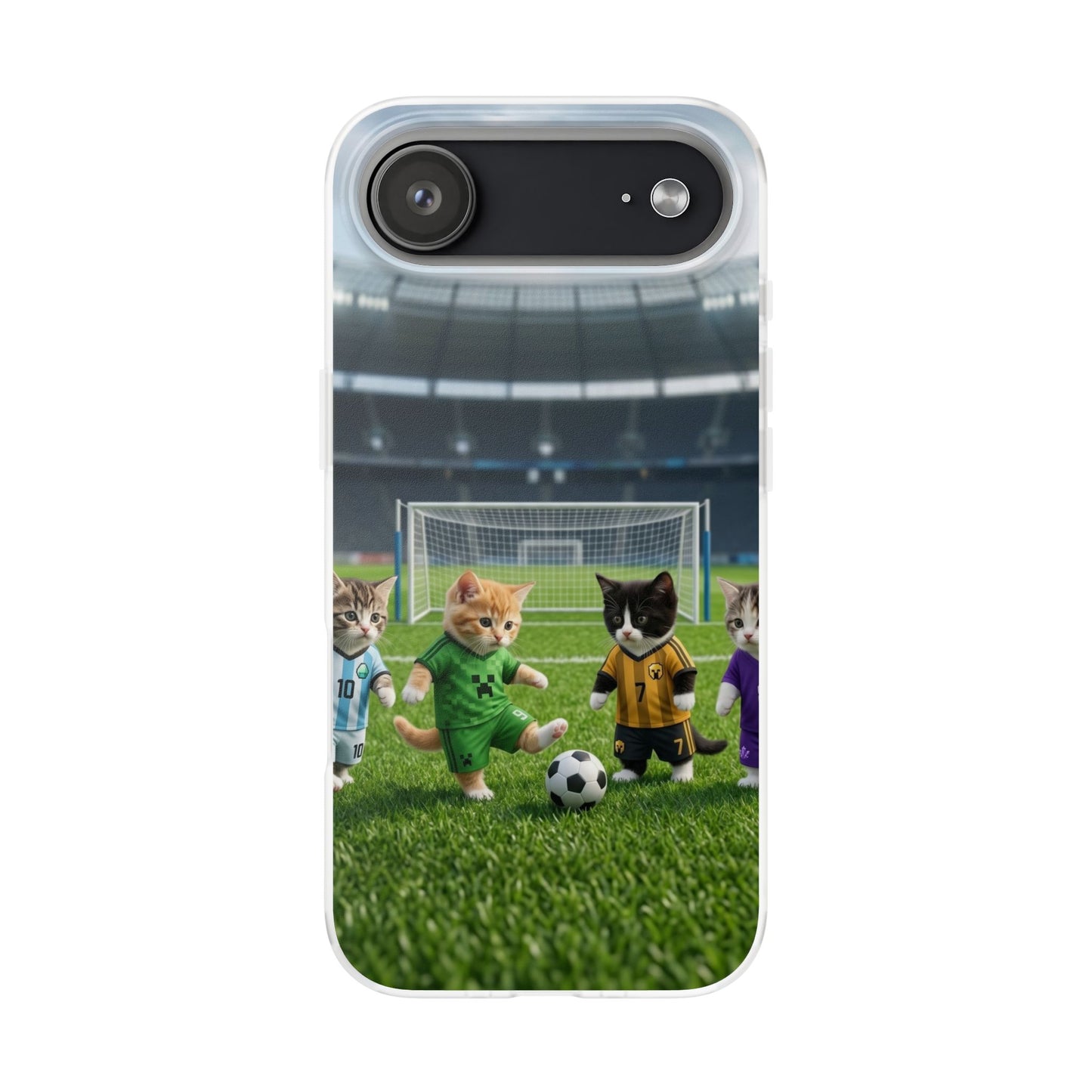 Cute Soccer Cats Phone Case — Kawaii Football Kit iPhone Cover