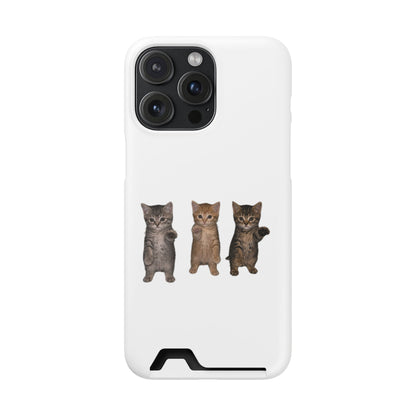 Cute Trio Kittens Phone Case with Card Holder