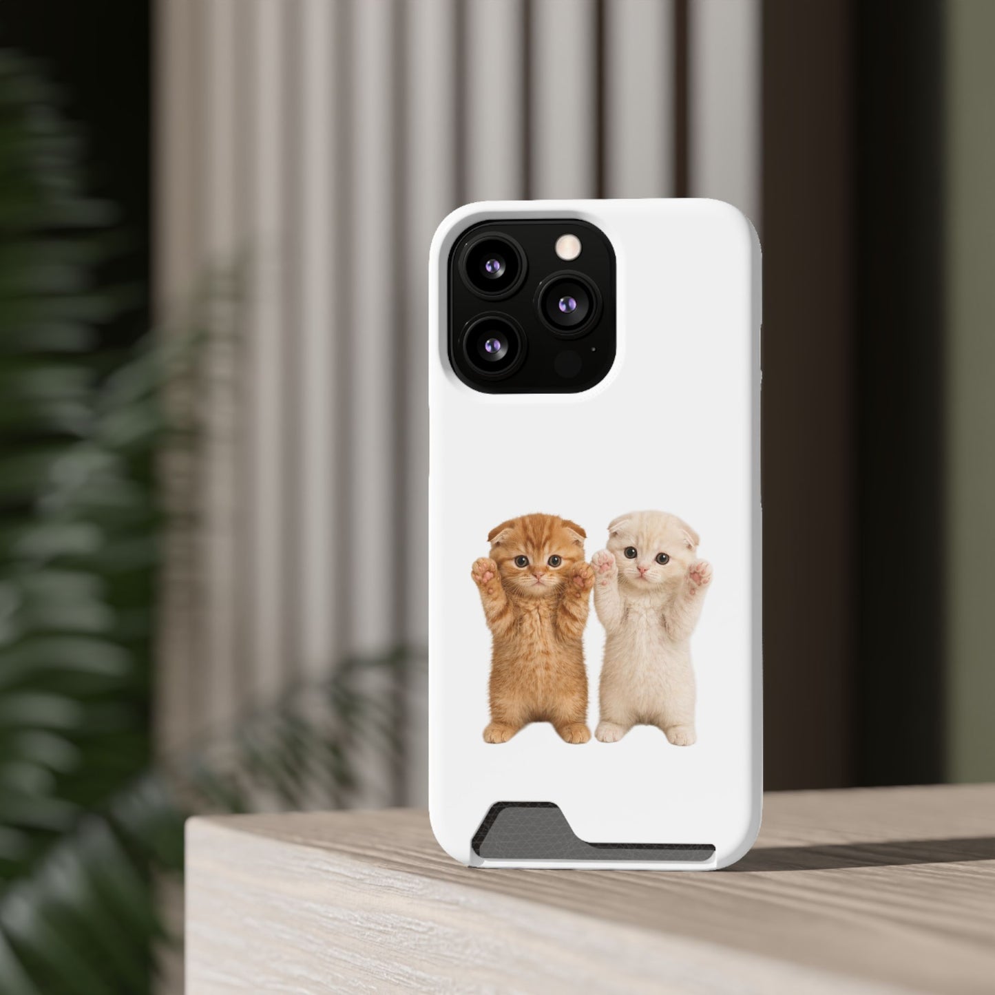 Cute Kittens Phone Case with Card Holder