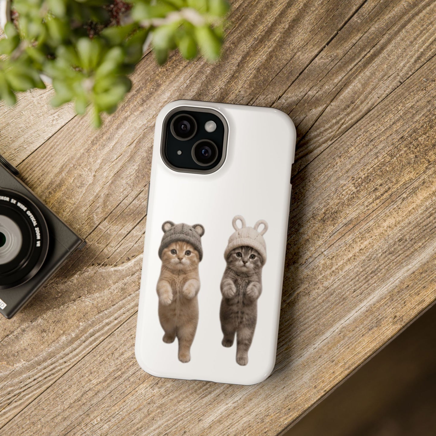 Cute Kittens in Hats Magnetic Impact Phone Case