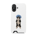 Cute Cat in Shower Cap Slim Phone Case with Card Holder