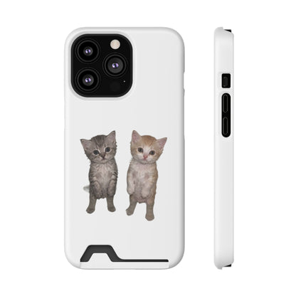Duo Cute Kitten Phone Case with Card Holder