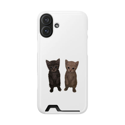 Cute Kitten Duo Phone Case with Card Holder