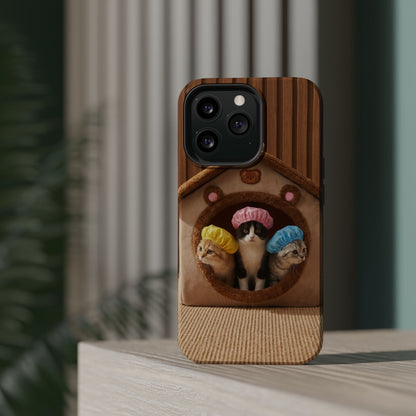 Cute Kittens in Cozy House Phone Case — Magnetic Impact-Resistant Case