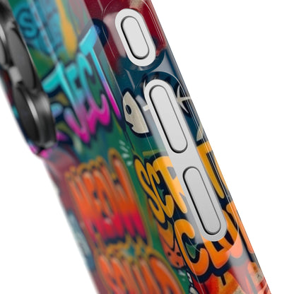 Meow Squad Graffiti Phone Case — Colorful Cat Crew Slim Case