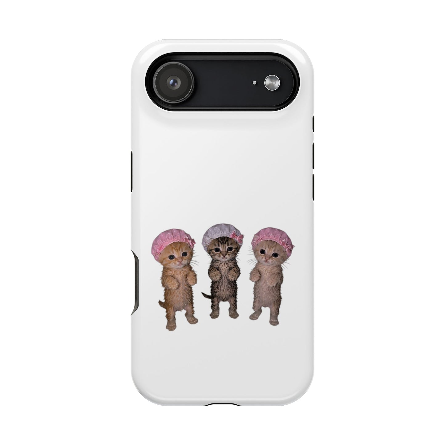 Cute Standing Kittens with Shower Caps  Phone Case