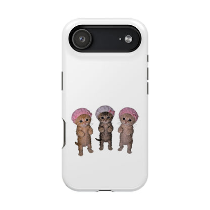 Cute Standing Kittens with Shower Caps  Phone Case