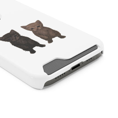 Cute Kitten Duo Phone Case with Card Holder