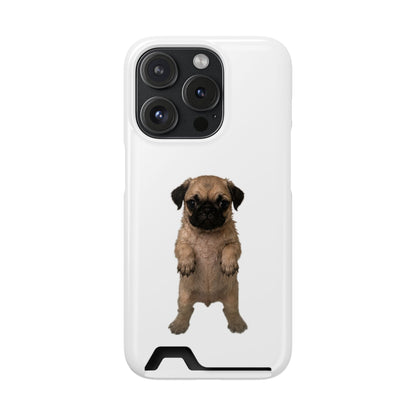 Cute Standing  Pug Card Holder Phone Case