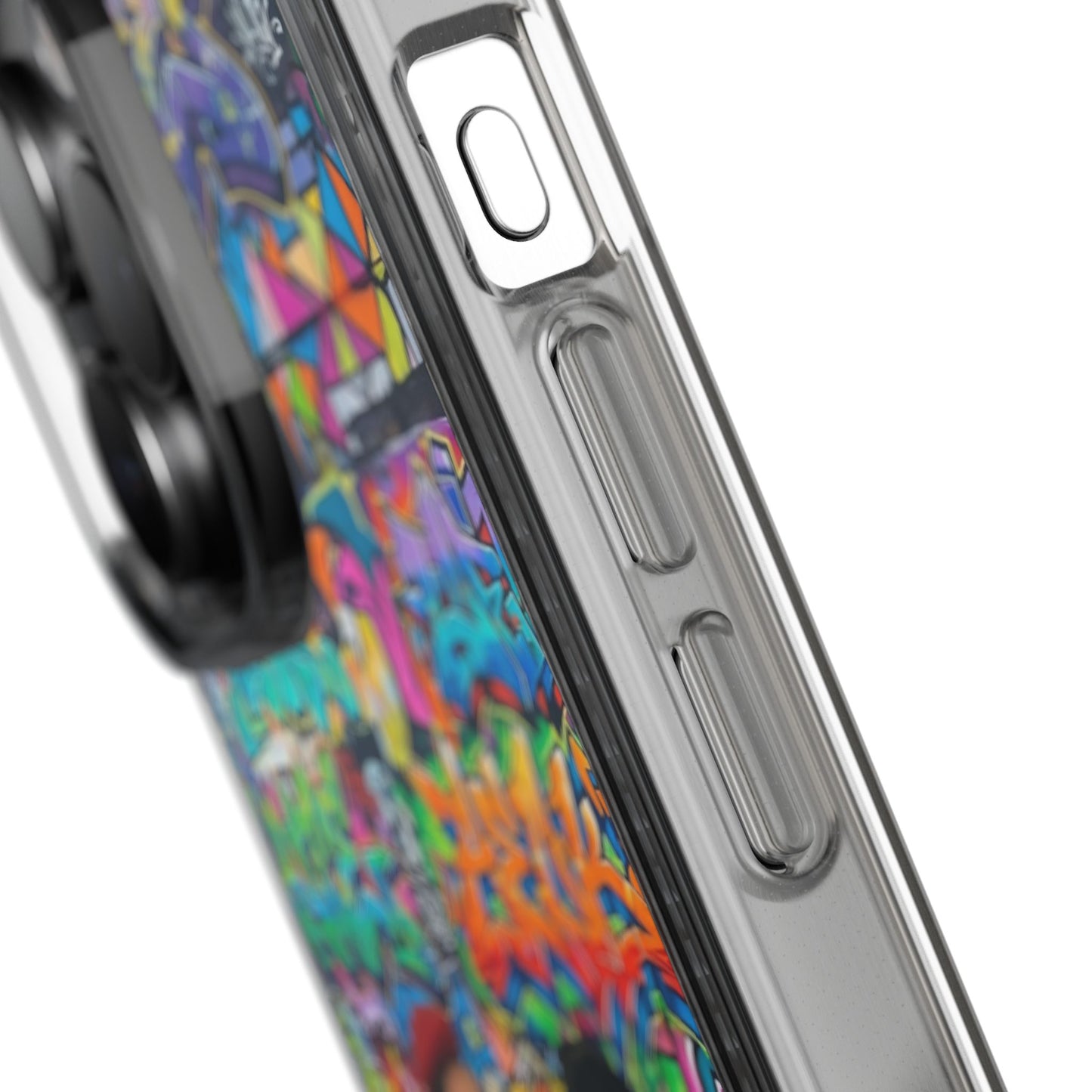 Clear Phone Case — Colorful Graffiti Pugs Design