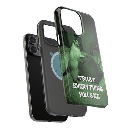 Phone Case 'Trust Everything You See' Green Dog Photo Magnetic Impact-Resistant Case