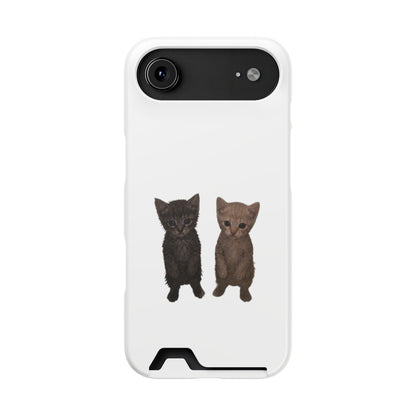 Cute Kitten Duo Phone Case with Card Holder