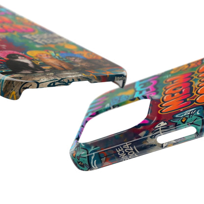 Meow Squad Graffiti Phone Case — Colorful Cat Crew Slim Case