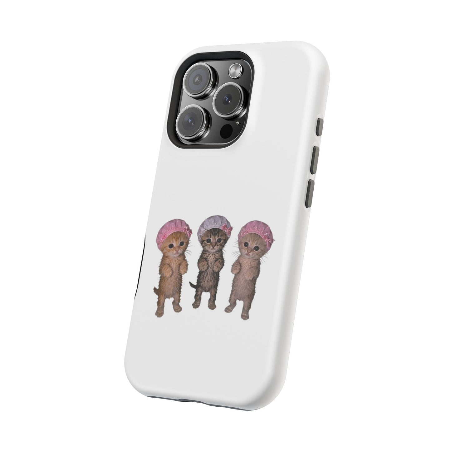 Cute Standing Kittens with Shower Caps  Phone Case