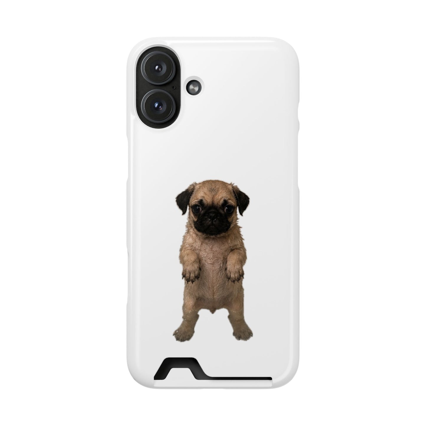 Cute Standing  Pug Card Holder Phone Case
