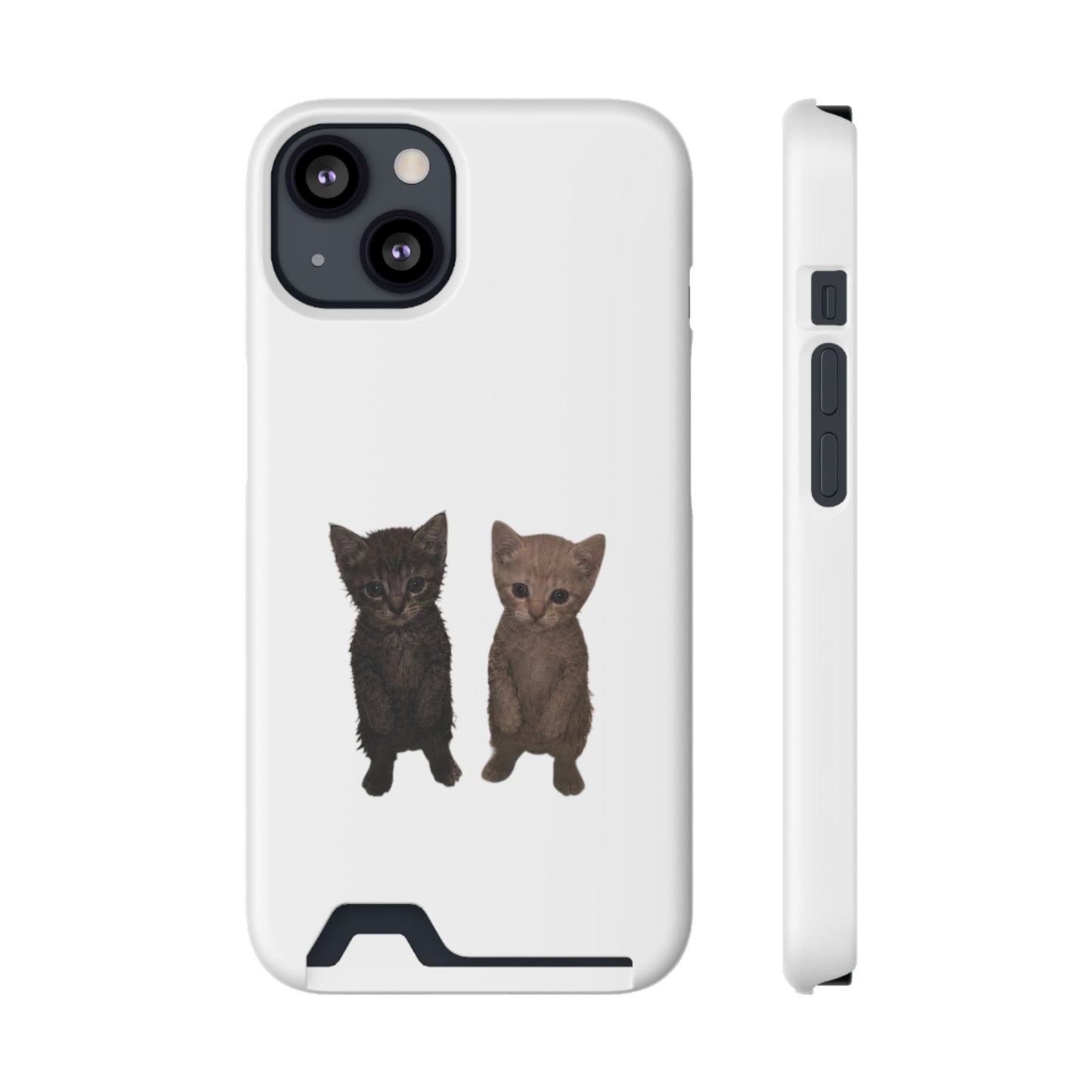 Cute Kitten Duo Phone Case with Card Holder