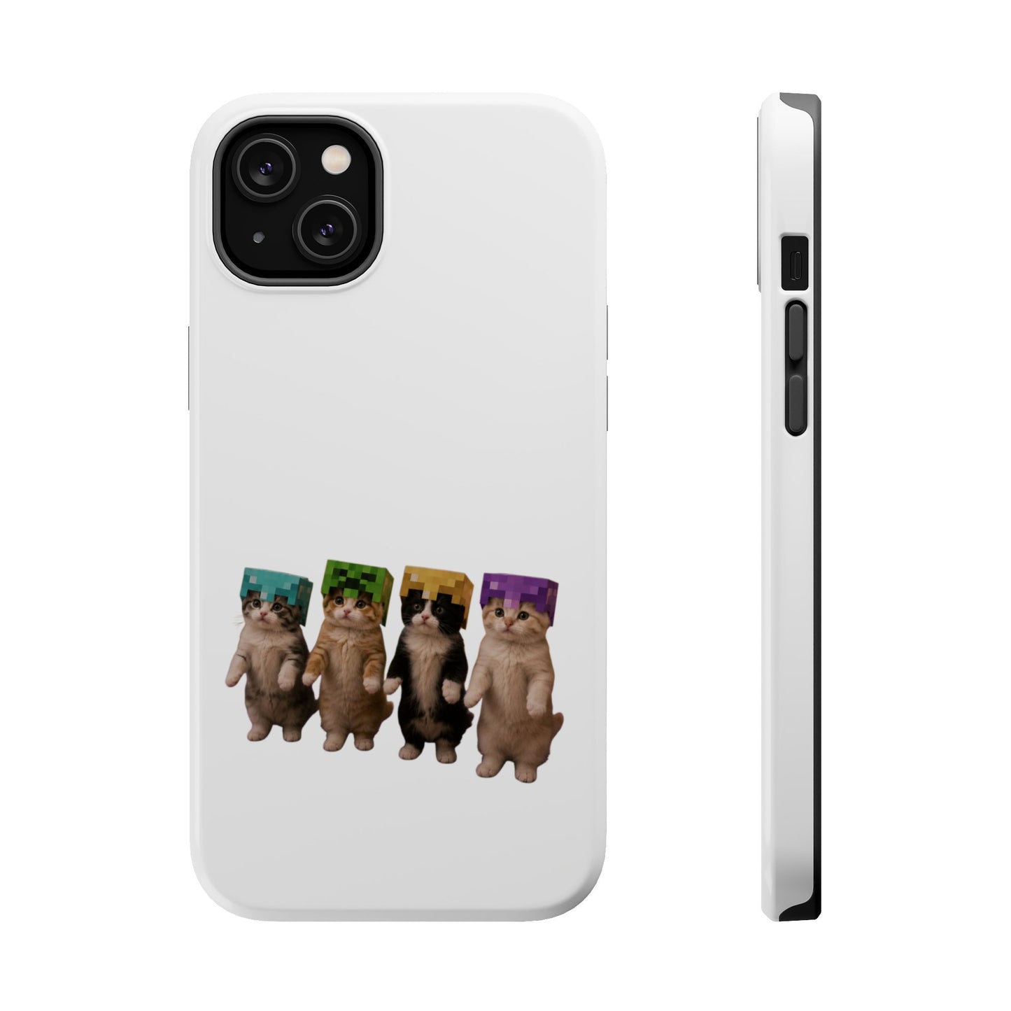 Dancing Kittens Minecraft Helmet Magnetic Impact-Resistant Phone Case