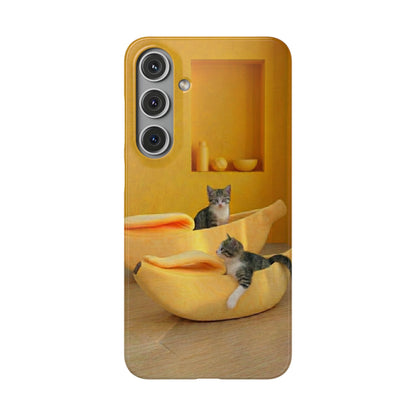 Cat Cozy Phone Case – Cute Kittens in Yellow Living Room Snap Case