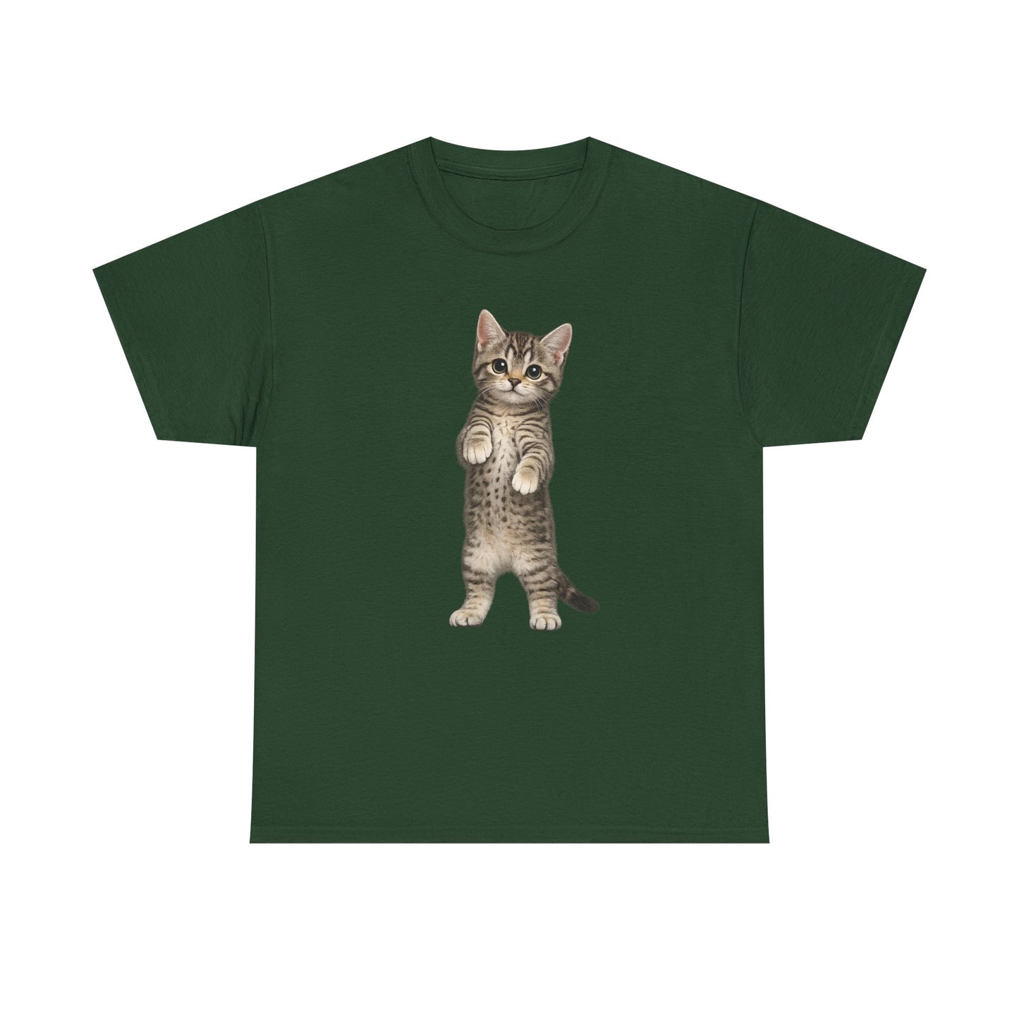 Standing Tabby Kitten T-Shirt — Cute Cat Graphic Tee for Cat Lovers