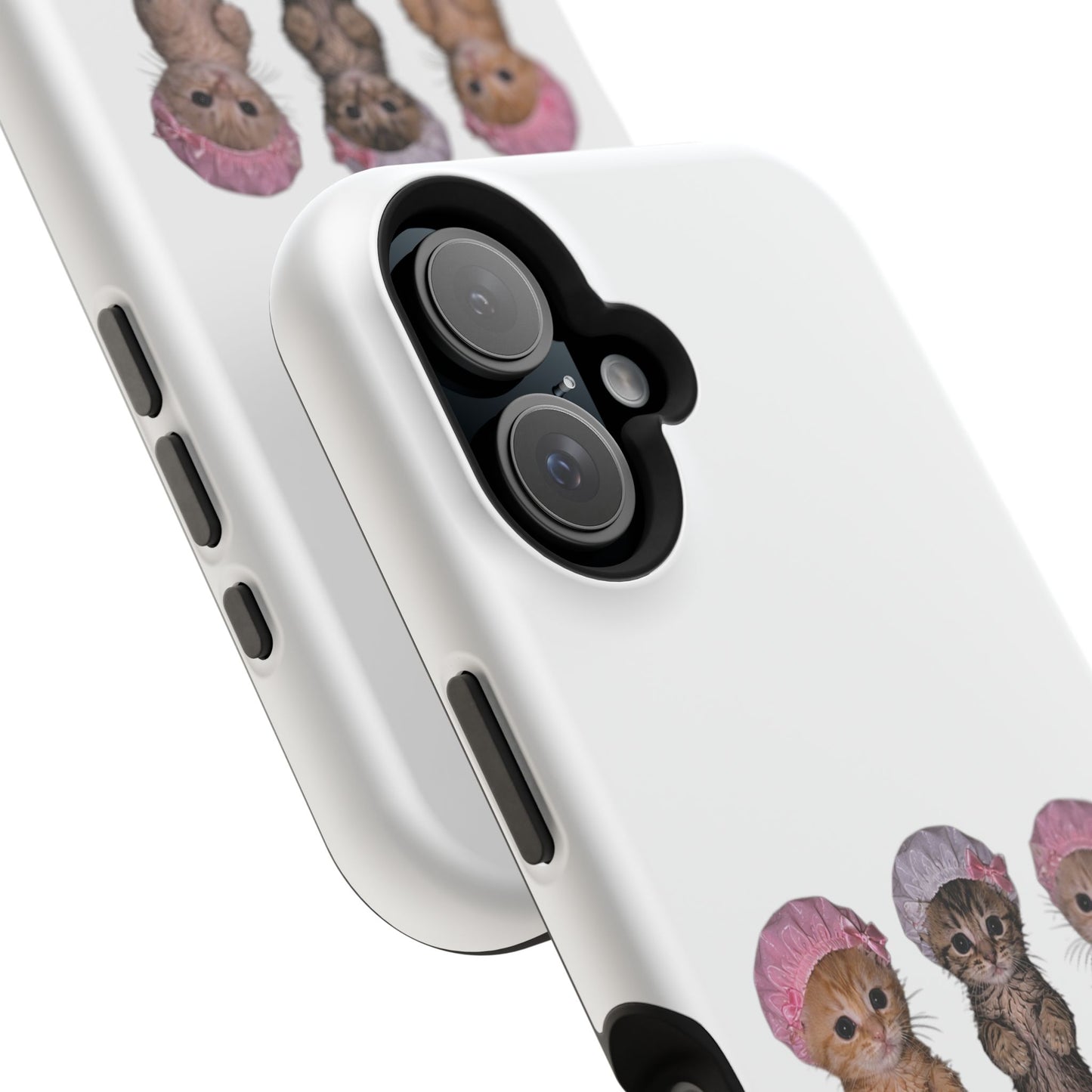 Cute Standing Kittens with Shower Caps  Phone Case