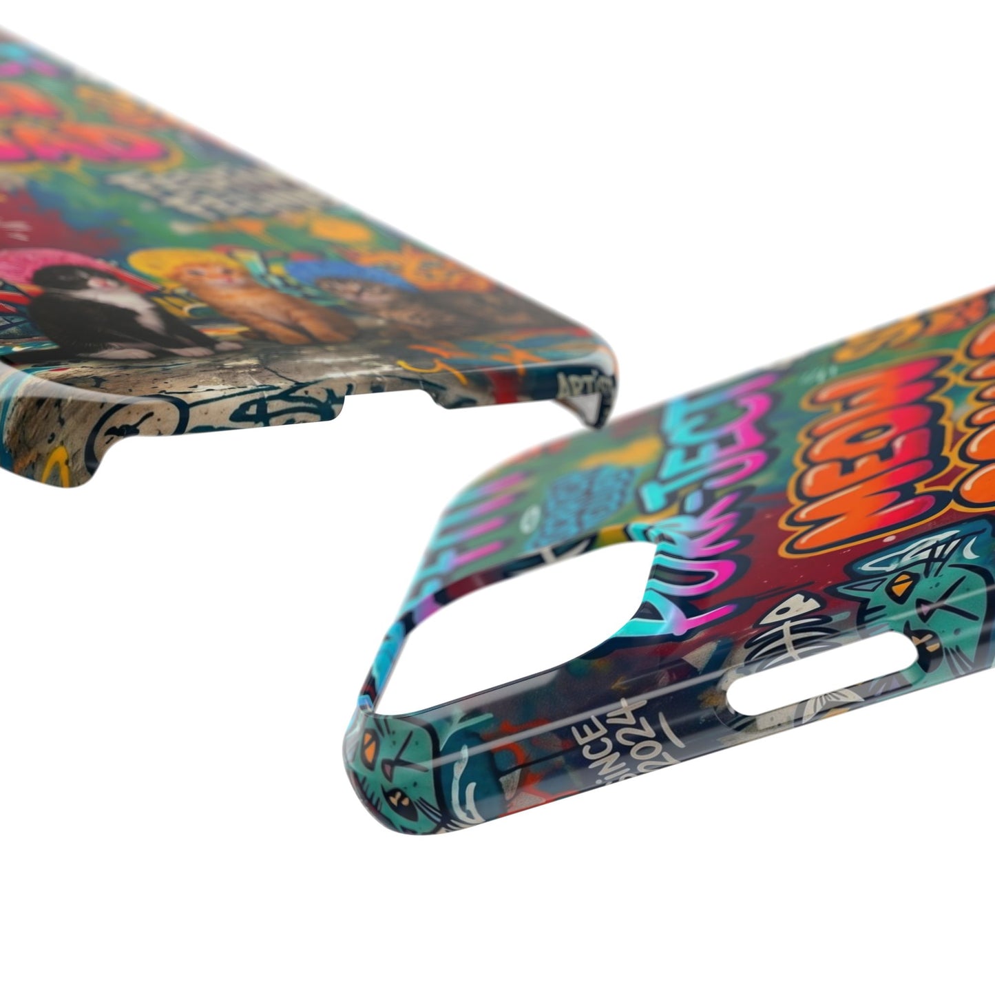 Meow Squad Graffiti Phone Case — Colorful Cat Crew Slim Case