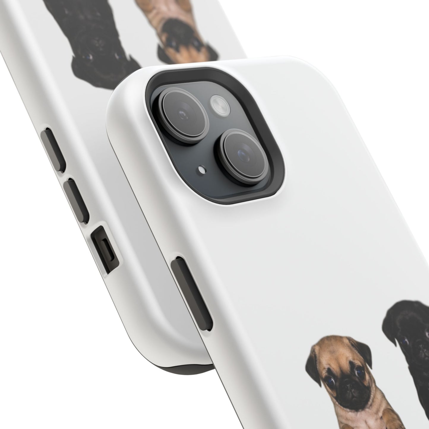 Cute Standing Pug Duo Magnetic Impact-Resistant Phone Case