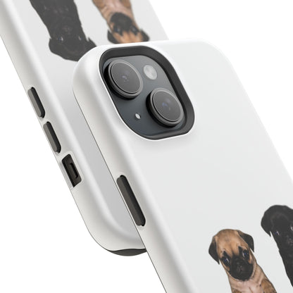 Cute Standing Pug Duo Magnetic Impact-Resistant Phone Case