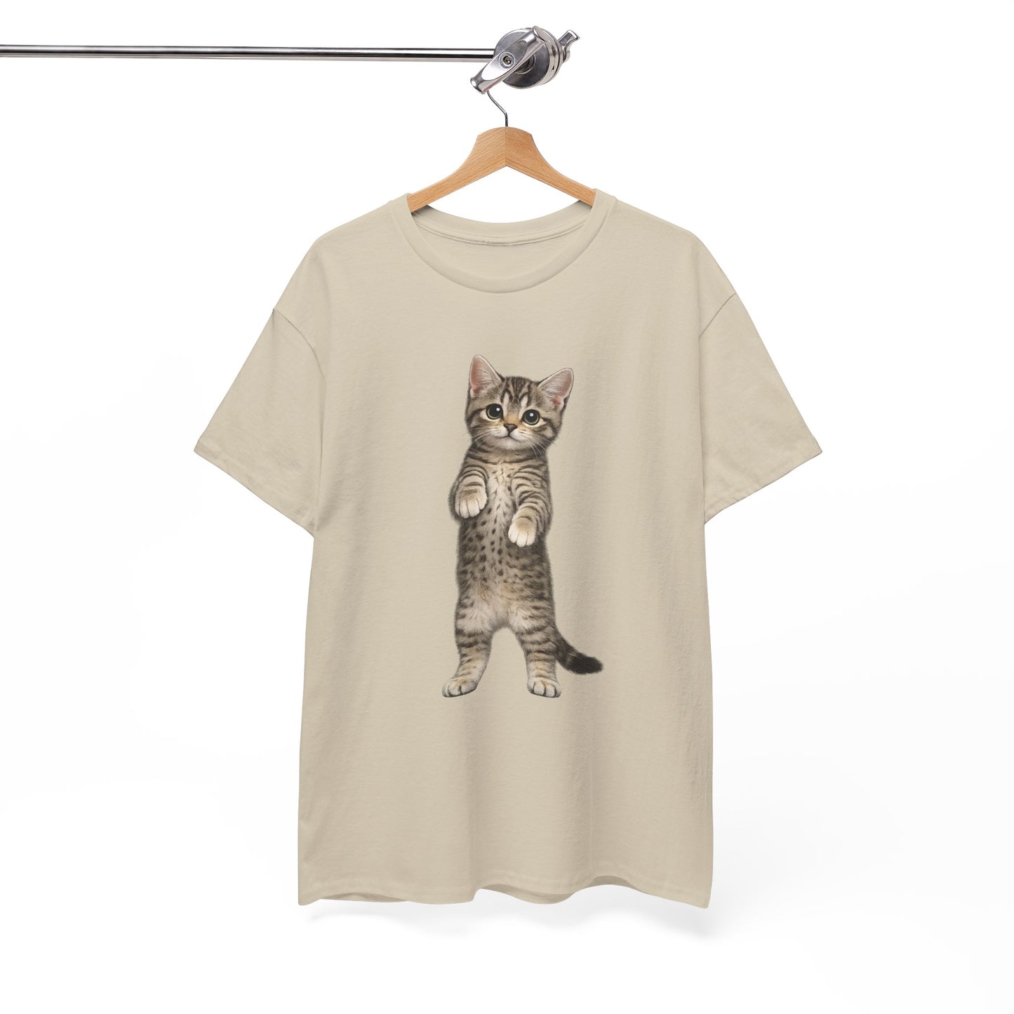 Standing Tabby Kitten T-Shirt — Cute Cat Graphic Tee for Cat Lovers