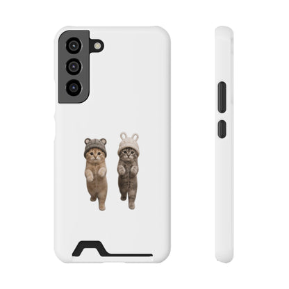 Kawaii Cats with Bear & Bunny  Cute Cat Duo Phone Card Case