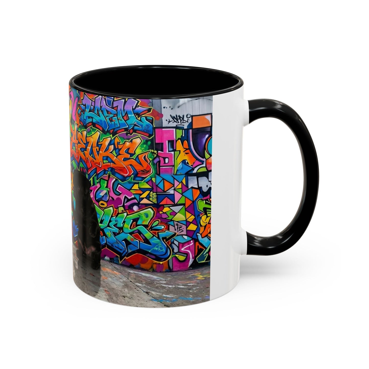 Graffiti Pug Coffee Mug — Colorful Street Art Accent Mug (11/15oz)